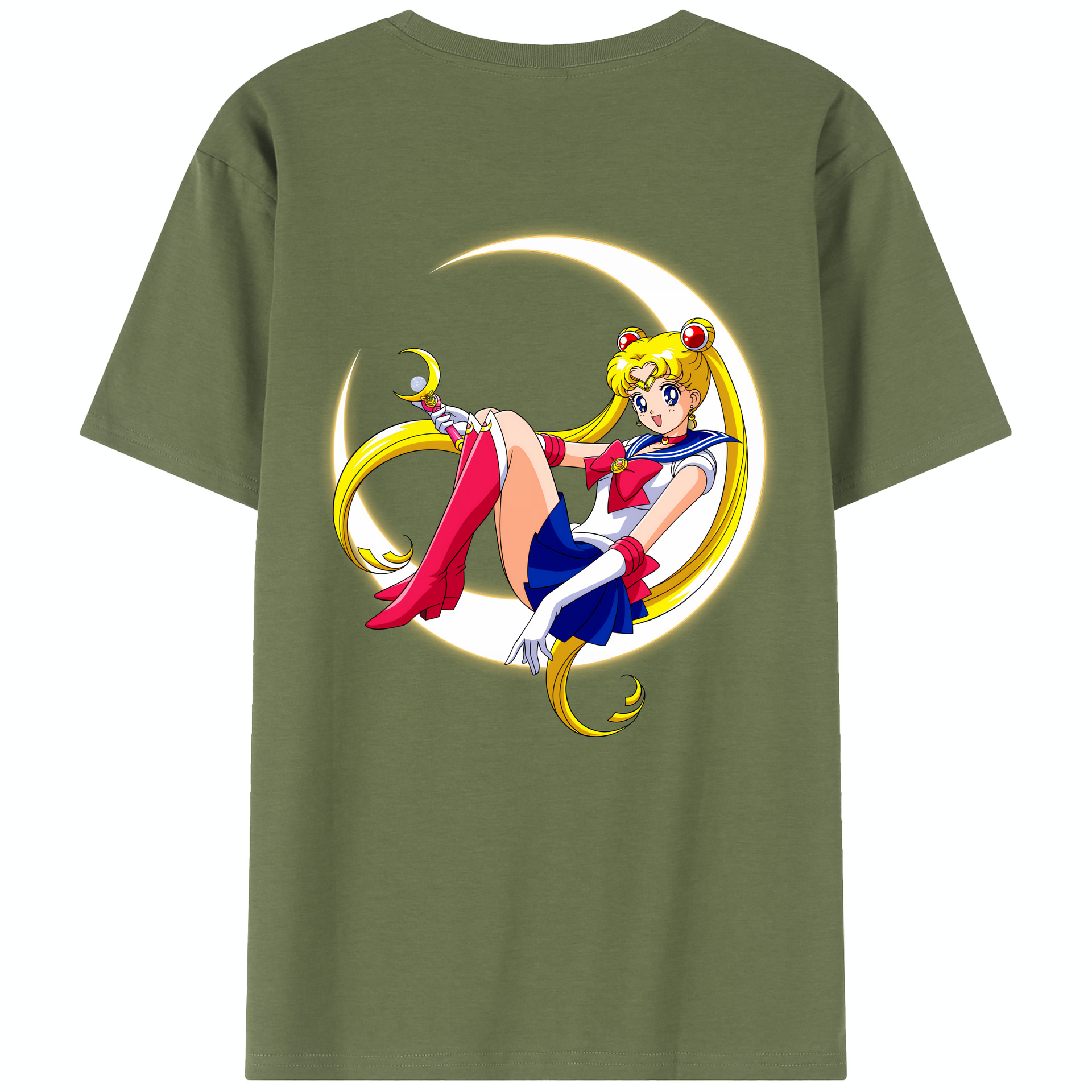 （画像用） 美少女戦士セーラームーン 月野 うさぎ つきの うさぎ Sailor Moon Tsukino Usagi 綿100％半袖Tシャツ（背面プリント）